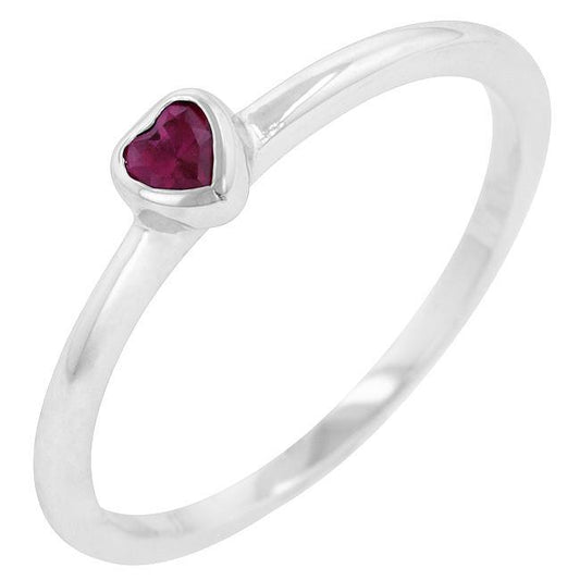 Ruby Red Heart Solitaire Ring freeshipping - Higher Class Elegance
