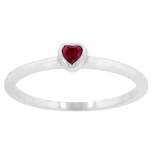 Ruby Red Heart Solitaire Ring freeshipping - Higher Class Elegance