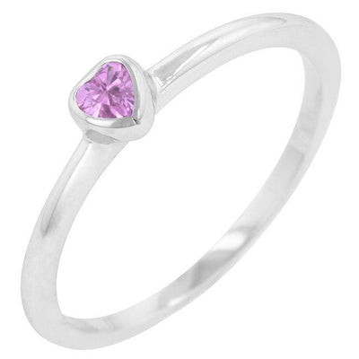 Mini Pink Heart Solitaire Ring freeshipping - Higher Class Elegance