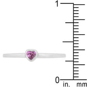 Mini Pink Heart Solitaire Ring freeshipping - Higher Class Elegance