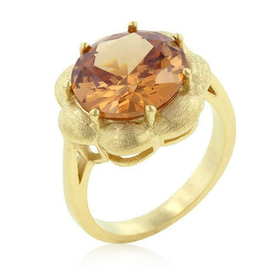Champagne Floral Cocktail Ring freeshipping - Higher Class Elegance