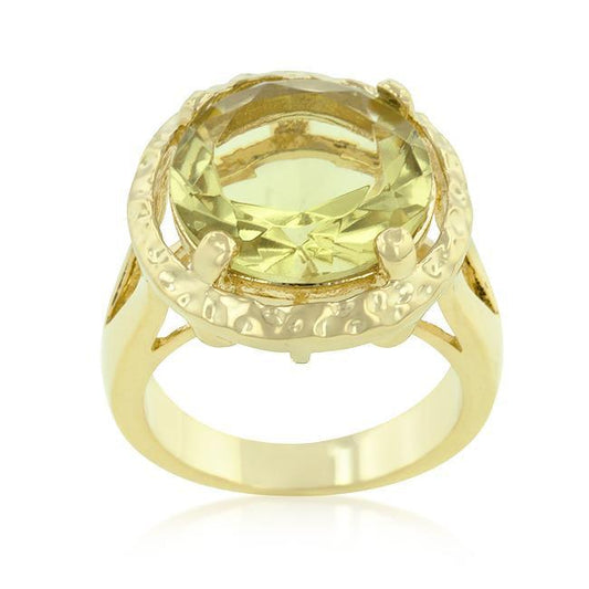 Yellow Cubic Zirconia Organic Ring freeshipping - Higher Class Elegance