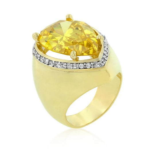 Yellow Pear Cubic Zirconia Cocktail Ring freeshipping - Higher Class Elegance