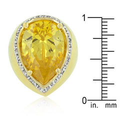 Yellow Pear Cubic Zirconia Cocktail Ring freeshipping - Higher Class Elegance