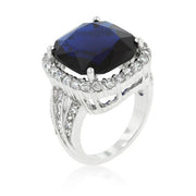 Deep Blue Sapphire Engagement Ring freeshipping - Higher Class Elegance
