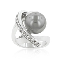 Rhodium Plated Knotted Simulated Pearl Ring freeshipping - Higher Class Elegance