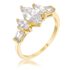 Marquise Triplet Engagement Ring freeshipping - Higher Class Elegance