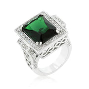 Emerald Green Classic Cocktail Ring freeshipping - Higher Class Elegance