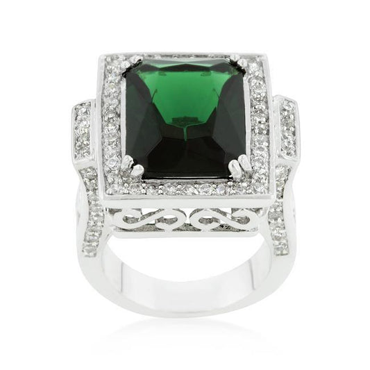 Emerald Green Classic Cocktail Ring freeshipping - Higher Class Elegance
