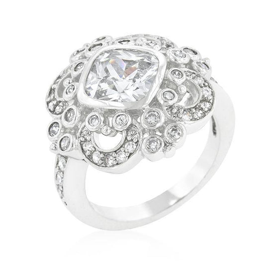 Elegant Clear Cubic Zirconia Crest Ring freeshipping - Higher Class Elegance