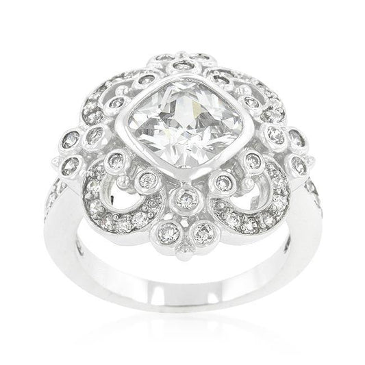 Elegant Clear Cubic Zirconia Crest Ring freeshipping - Higher Class Elegance