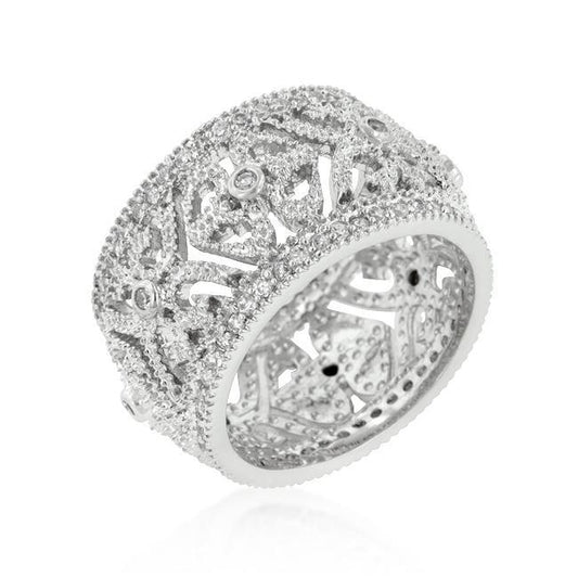 Filigree Crest Eternity Ring freeshipping - Higher Class Elegance