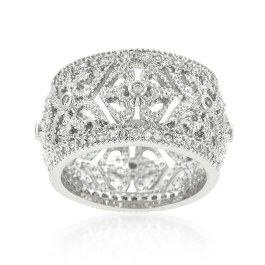 Filigree Crest Eternity Ring freeshipping - Higher Class Elegance