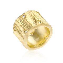 Textured Organic Matte Golden Eternity Ring freeshipping - Higher Class Elegance