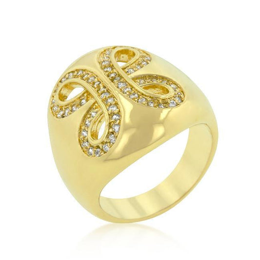 Golden Ribbon Cocktail Ring freeshipping - Higher Class Elegance