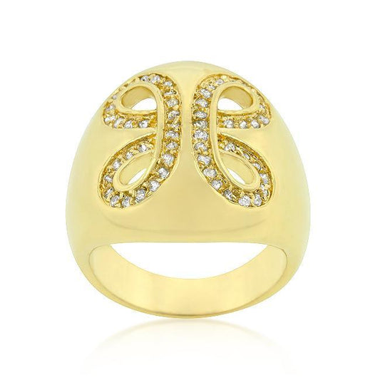 Golden Ribbon Cocktail Ring freeshipping - Higher Class Elegance