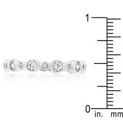 Alternating Bezel Linked Cubic Zirconia Eternity Band freeshipping - Higher Class Elegance