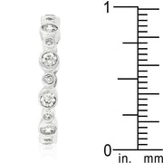 Alternating Bezel Linked Cubic Zirconia Eternity Band freeshipping - Higher Class Elegance