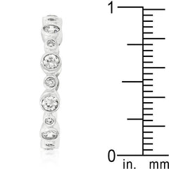 Alternating Bezel Linked Cubic Zirconia Eternity Band freeshipping - Higher Class Elegance