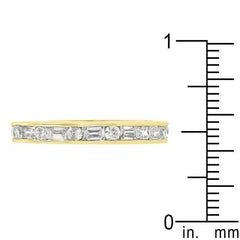 Alternating Cubic Zirconia Eternity Band in Goldtone Finish freeshipping - Higher Class Elegance