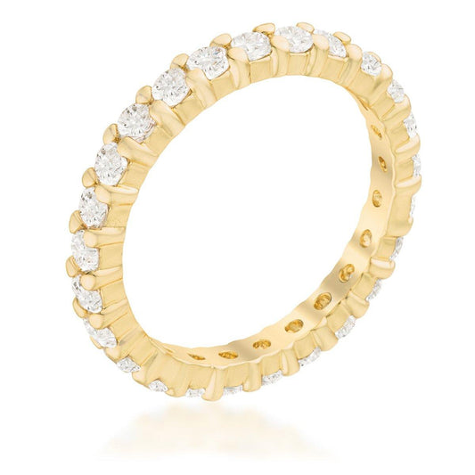Goldtone Cubic Zirconia Eternity Band freeshipping - Higher Class Elegance