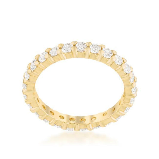 Goldtone Cubic Zirconia Eternity Band freeshipping - Higher Class Elegance