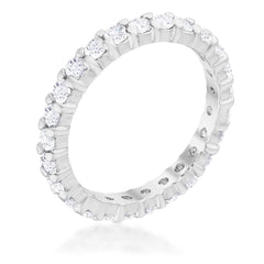 Cubic Zirconia Sterling Silver Eternity Band freeshipping - Higher Class Elegance