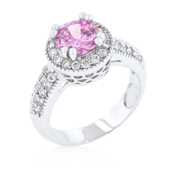 Pink Halo Engagement Ring freeshipping - Higher Class Elegance
