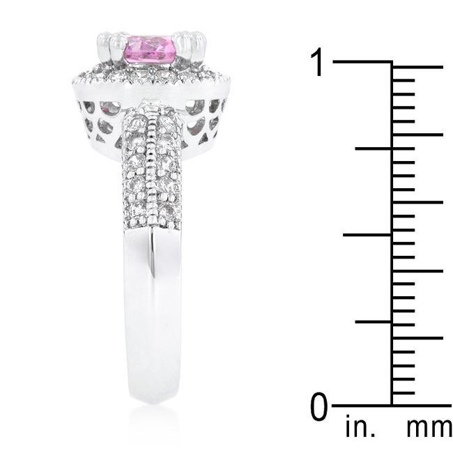 Pink Halo Engagement Ring freeshipping - Higher Class Elegance
