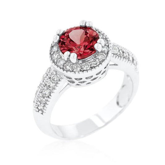 Garnet Halo Engagement Ring freeshipping - Higher Class Elegance