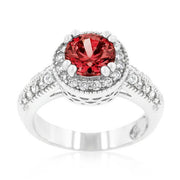 Garnet Halo Engagement Ring freeshipping - Higher Class Elegance
