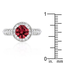 Garnet Halo Engagement Ring freeshipping - Higher Class Elegance
