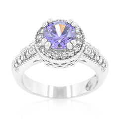 Lavender Halo Engagement Ring freeshipping - Higher Class Elegance