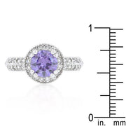 Lavender Halo Engagement Ring freeshipping - Higher Class Elegance
