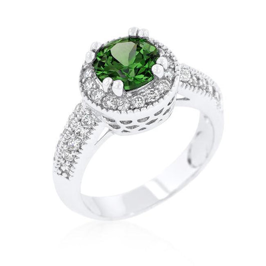 Emerald Halo Engagement Ring freeshipping - Higher Class Elegance