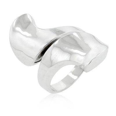 Rhodium Plated Finish Abstract Statement Ring freeshipping - Higher Class Elegance