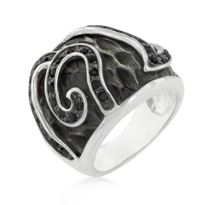 Black Cubic Zirconia Snake Inspired Cocktail Ring freeshipping - Higher Class Elegance