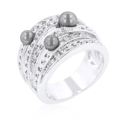 Gray Pearl Cocktail Ring freeshipping - Higher Class Elegance