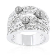 Gray Pearl Cocktail Ring freeshipping - Higher Class Elegance