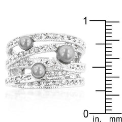Gray Pearl Cocktail Ring freeshipping - Higher Class Elegance