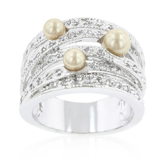 Champagne Pearl Cocktail Ring freeshipping - Higher Class Elegance