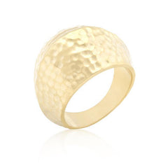 Hammered Golden Fashion Ring freeshipping - Higher Class Elegance