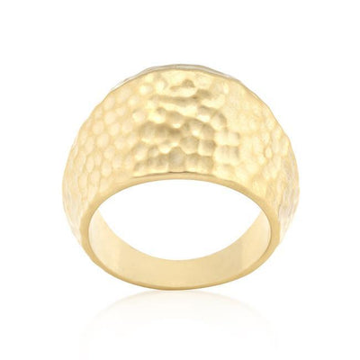 Hammered Golden Fashion Ring freeshipping - Higher Class Elegance