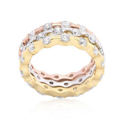 Tri-tone Stackable Rings freeshipping - Higher Class Elegance
