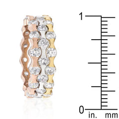 Tri-tone Stackable Rings freeshipping - Higher Class Elegance