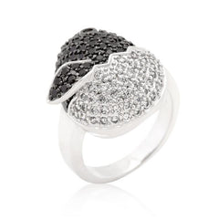 Black and White Cubic Zirconia Baby Chick Ring freeshipping - Higher Class Elegance