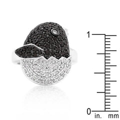 Black and White Cubic Zirconia Baby Chick Ring freeshipping - Higher Class Elegance