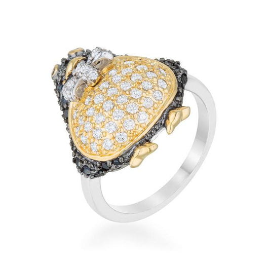 Jet Black Cubic Zirconia Penguin Ring freeshipping - Higher Class Elegance