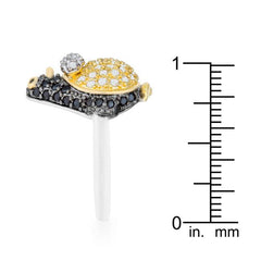 Jet Black Cubic Zirconia Penguin Ring freeshipping - Higher Class Elegance
