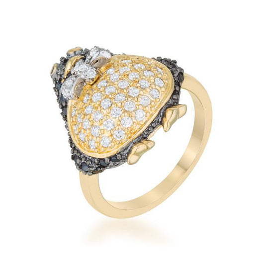 Jet Black Cubic Zirconia Penguin Fashion Ring freeshipping - Higher Class Elegance